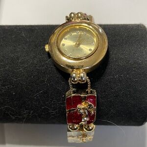 Christmas Jennie B Gold and Red Presents Watch